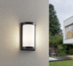 Immagine di Applique Rettangolo Alluminio Nero e Diffusore Bianco 1xE27 Puelo IP44 Trio Lighting 