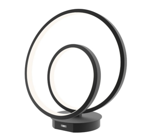 Immagine di Lampada Nera da Comodino Moderna Spirale Led CCT Fan Lieve
