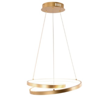 Immagine di Sospensione Oro Design Curvo Led CCT Lieve 40 cm Fan Europe