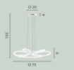 Immagine di Lampadario Led Sagomato Heaven S72 90w 4000k Luce Ambiente Design