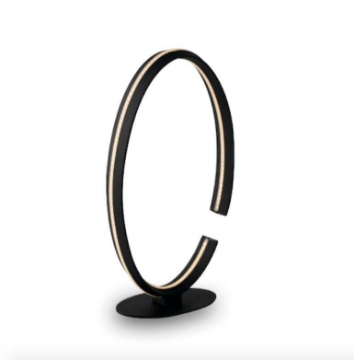 Immagine di Lampada Comodino Ovale Nera Clarke Led 20w Luce Ambiente Design
