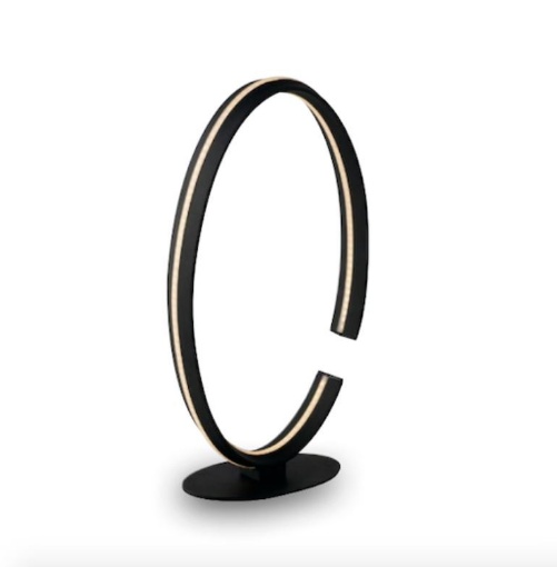 Immagine di Lampada Comodino Ovale Nera Clarke Led 20w Luce Ambiente Design