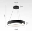 Immagine di Lampadario Anello Oro Led CCT 60w Per Tavolo Noah Fan Europe
