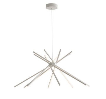 Immagine di Lampadario Soggiorno Bianco Led Bacchette Shanghai S8 Luce Ambiente Design