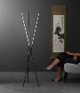 Immagine di Piantana Soggiorno Bacchette Led CCT Shanghai PT Nero Luce Ambiente Design