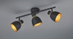 Immagine di Faretto 3 Luci Spot E14 Orientabile Nero e Oro Punch Trio Lighting 
