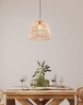 Immagine di Sospensione Paralume Reticolato Rattan Finitura Naturale Rike 1xE27 Trio Lighting