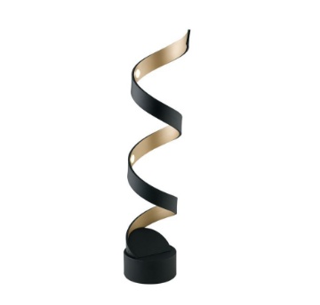 Immagine di Lampada Comodino Spirale Led HELIX 66 cm Nero Oro Fan Design Moderno