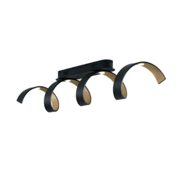 Immagine di Plafoniera Moderna Led Spirale Nero Oro 20w Helix PL4 Fan Europe