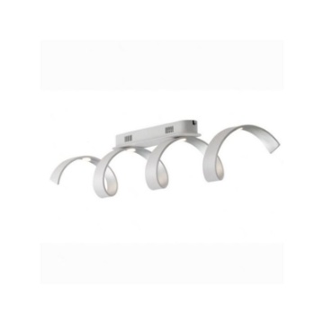 Immagine di Plafoniera Moderna Salotto Led Spirale Bianco Silver 20w