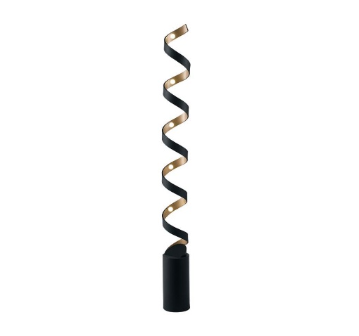 Immagine di Piantana Led Soggiorno Spirale Nero Oro 152 cm HELIX PT10 Fan Europe
