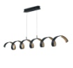 Immagine di Lampadario Salotto 6 Luci Spirale Led Helix S6 Nero Oro Fan Europe