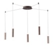 Immagine di Lampadario Decentrato A Ragno 5 Cilindri Bronzo Led 4000k Candle PL5 Fan Europe