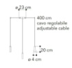 Immagine di Lampadario Decentrato A Ragno 5 Cilindri Bronzo Led 4000k Candle PL5 Fan Europe