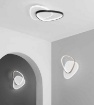 Immagine di Plafoniera Ovale Asimmetrica Led CCT 42w Ayrton Bianco Fan Europe