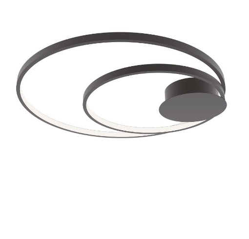 Immagine di Plafoniera Moderna Cerchi Concentrici Led CCT Diem PL Nero Luce Ambiente Design