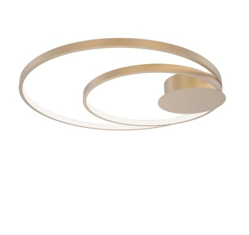 Immagine di Plafoniera Oro Moderna Cerchi Concentrici Led CCT Diem PL Fan