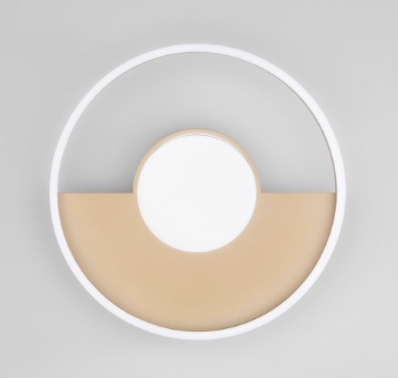 Immagine di Plafoniera Cerchio Led CCT Kandisky Oro 50 cm Luce Ambiente Design