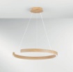 Immagine di Lampadario Effetto Legno Semicerchio Led CCT Navel 60 cm Fan Europe