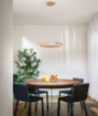Immagine di Lampadario Effetto Legno Semicerchio Led CCT Navel 60 cm Fan Europe