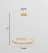 Immagine di Lampadario Effetto Legno Semicerchio Led CCT Navel 60 cm Fan Europe