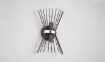 Immagine di Applique Decorativa Bacchette Metallo Nero e Oro 2xE14 Luce Sopra e Sotto Rod Trio Lighting