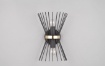 Immagine di Applique Decorativa Bacchette Metallo Nero e Oro 2xE14 Luce Sopra e Sotto Rod Trio Lighting