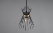 Immagine di Sospensione Singola Paralume Bacchette Metallo 1xE27 Rod Nero e Oro Trio Lighting 