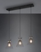 Immagine di Sospensione in Linea 3 Luci Paralumi Bacchette Metallo Rod Nero e Oro Trio Lighting 