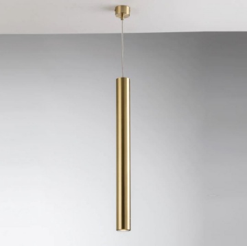 Immagine di Lampada Sospensione Cilindro Oro Pendente Per Penisola Cucina Fluke 60 cm Fan Europe