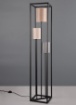 Immagine di Piantana Gabbia Metallo Nero e 3 Paralumi Tessuto Multicolor 3xE27 Ross Trio Lighting 