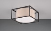 Immagine di Plafoniera Gabbia Quadrata Metallo Nero e Paralume Tessuto Tortora 2xE27 Ross Trio Lighting 