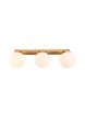 Immagine di Plafoniera Bowling Oro Sfere In Linea Vetro Bianco 3xE27 Smarter