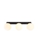 Immagine di Plafoniera Bowling Sfere In Linea Vetro Bianco Metallo Nero 3xE27 Smarter