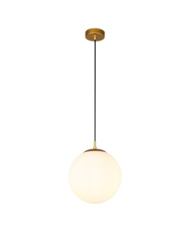Immagine di Lampada Sfera Vetro Sospensione Bowling Oro Opaco 1xE27 Smarter Lighting