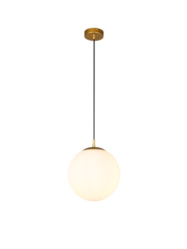 Immagine di Lampada Sfera Vetro Sospensione Bowling Oro Opaco 1xE27 Smarter Lighting