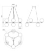 Immagine di Lampadario Circolare 6 Luci Sfere Vetro Bianco Bowling Oro Smarter Lighting