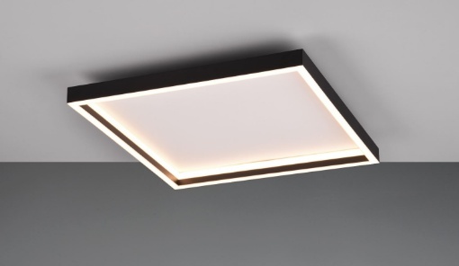 Immagine di  Plafoniera Led Quadrata 35x35 cm Rotonda Nero Trio Lighting