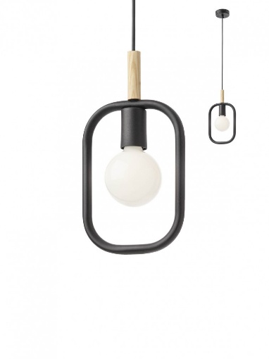 Immagine di Lampada A Sospensione Metallo Nero Aeris 1xE27 Smarter Lighting