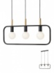 Immagine di Lampadario 3 Luci In Linea Metallo Nero Opaco Aeris 3xE27 Smarter Lighting