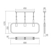 Immagine di Lampadario 3 Luci In Linea Metallo Nero Opaco Aeris 3xE27 Smarter Lighting