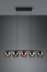 Immagine di Sospensione in Linea 5 Paralumi Sfere Vetro Specchiato Multicolor Azzurro Verde e Rame Sheldon Trio Lighting 