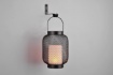 Immagine di Lampada da Appoggio con Supporto Parete Rete Metallo Nero Led Energia Solare Sonora IP44 Trio Lighting 
