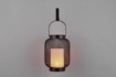 Immagine di Lampada da Appoggio con Supporto Parete Rete Metallo Nero Led Energia Solare Sonora IP44 Trio Lighting 
