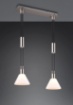 Immagine di Lampadario per Cucina Nichel con Paralumi Coppe Vetro Bianco Stanley 2xE27 Trio Lighting