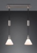 Immagine di Lampadario per Cucina Nichel con Paralumi Coppe Vetro Bianco Stanley 2xE27 Trio Lighting