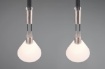 Immagine di Lampadario per Cucina Nichel con Paralumi Coppe Vetro Bianco Stanley 2xE27 Trio Lighting