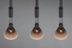 Immagine di Sospensione Nera 3 Paralumi Coppe Vetro Fumé Sali e Scendi Stanley Trio Lighting  