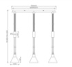 Immagine di Sospensione Nera 3 Paralumi Coppe Vetro Fumé Sali e Scendi Stanley Trio Lighting  