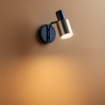 Immagine di Applique Metallo Nero Con Cilindro Ottone Aurum 1xE27 Smarter Lighting